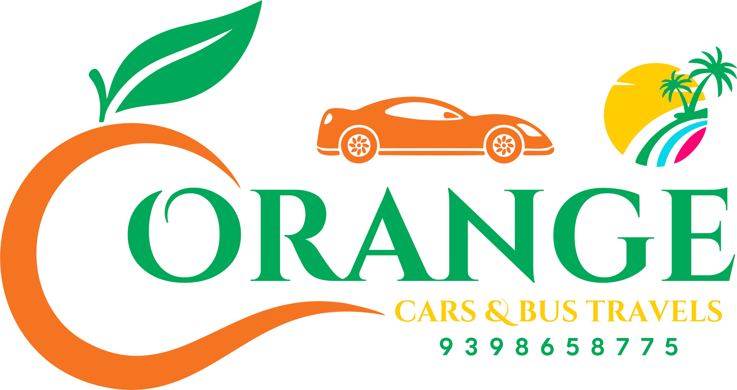 Orange Cars and Bus Travels